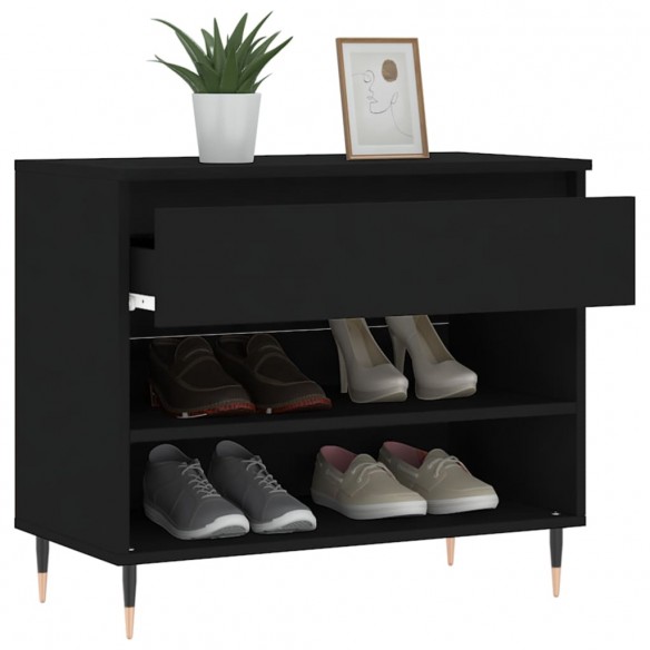 Armoire à chaussures Noir 70x36x60 cm Bois d'ingénierie