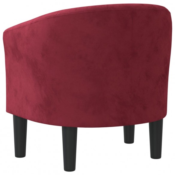 Fauteuil cabriolet rouge bordeaux velours