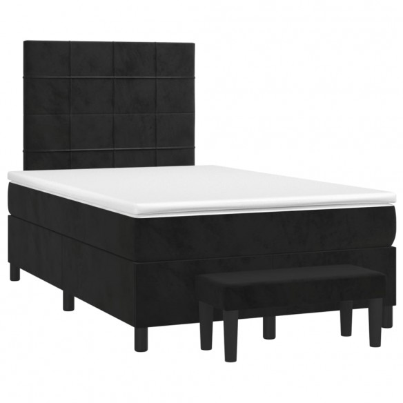 Cadre de lit avec matelas Noir 120x200 cm Velours