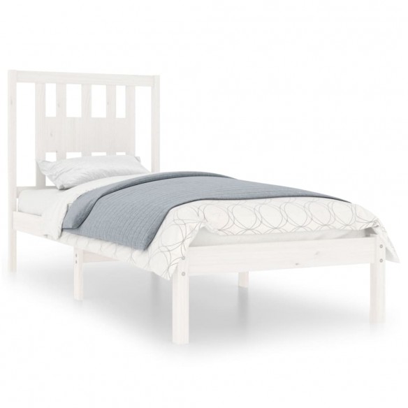 Cadre de lit Blanc Bois massif 90x190 cm Simple