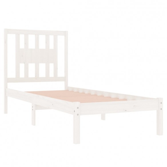 Cadre de lit Blanc Bois massif 90x190 cm Simple