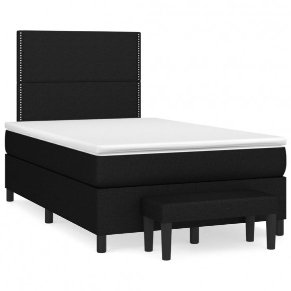 Cadre de lit avec matelas Noir 120x200 cm Tissu