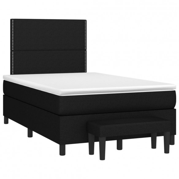 Cadre de lit avec matelas Noir 120x200 cm Tissu