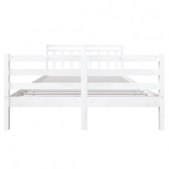 Cadre de lit Blanc Bois massif 135x190 cm Double