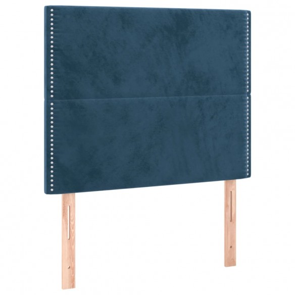 Têtes de lit 2 pcs Bleu foncé 80x5x78/88 cm Velours