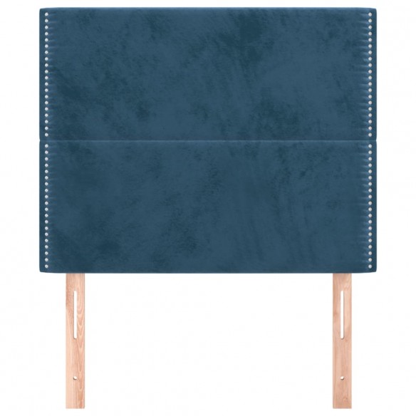 Têtes de lit 2 pcs Bleu foncé 80x5x78/88 cm Velours