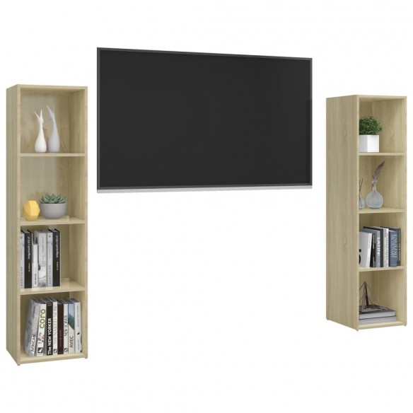 Meubles TV 2 pcs Chêne sonoma 142,5x35x36,5 cm Aggloméré