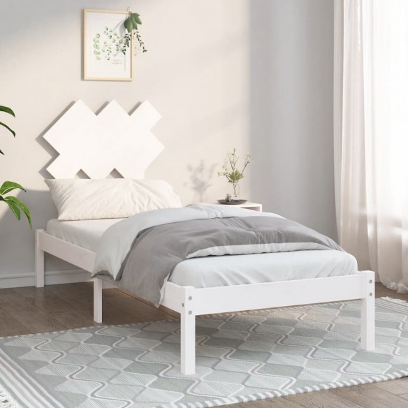 Cadre de lit Blanc 75x190 cm Petit simple Bois massif