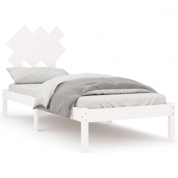 Cadre de lit Blanc 75x190 cm Petit simple Bois massif