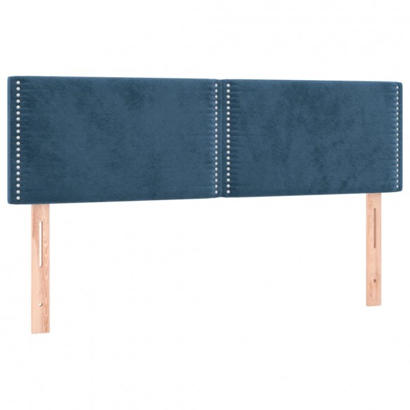 Cadre de lit et matelas Bleu foncé 140x190cm Velours