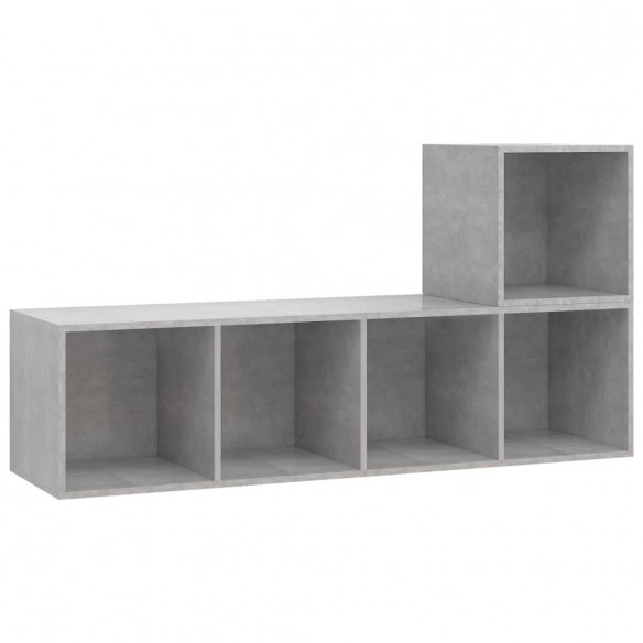 Ensemble de meuble TV 2 pcs Gris béton Aggloméré