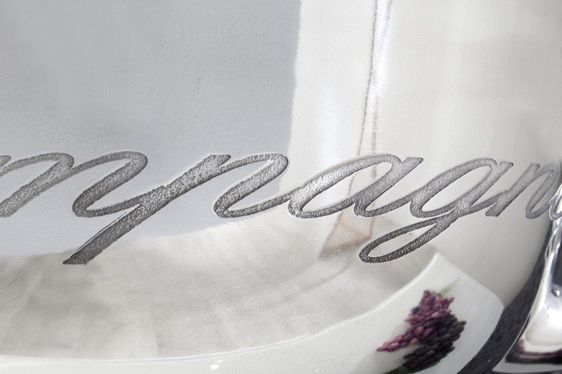 Vasque décorative pour champagne/glace en aluminium argenté