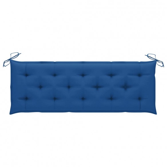 Banc Batavia avec coussin bleu 150 cm Bois de teck massif