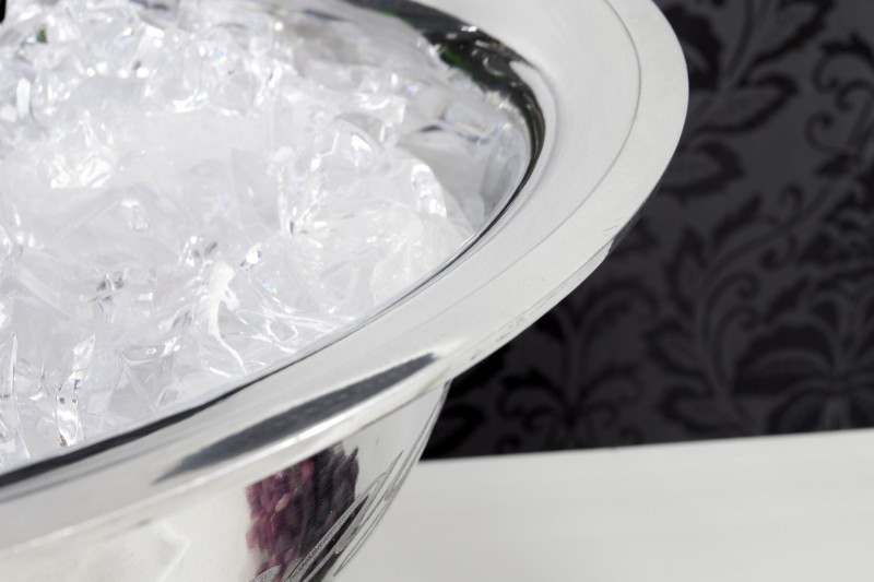 Vasque décorative pour champagne/glace en aluminium argenté