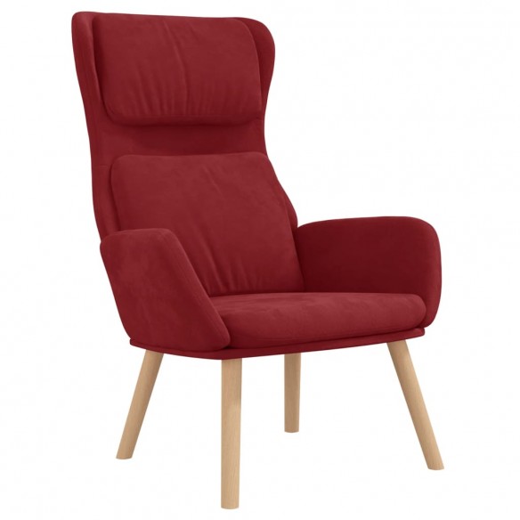 Chaise de relaxation Rouge bordeaux Velours