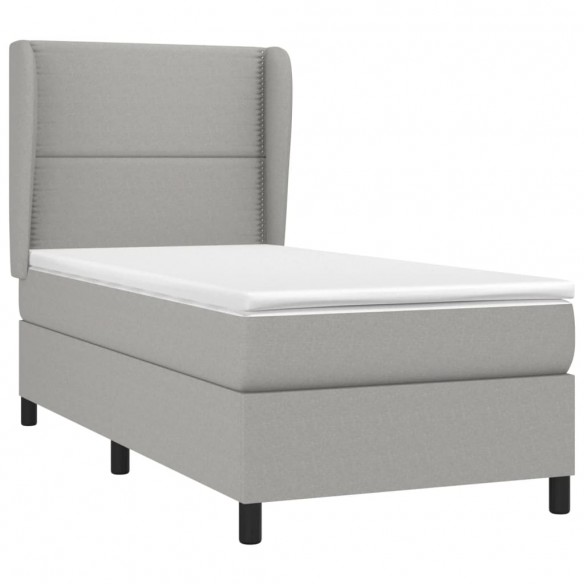 Sommier à lattes de lit avec matelas Gris clair 80x200 cm Tissu