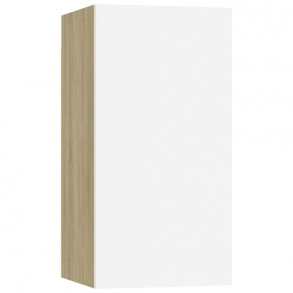 Meubles TV 2 pcs Blanc et chêne sonoma 30,5x30x60 cm Aggloméré