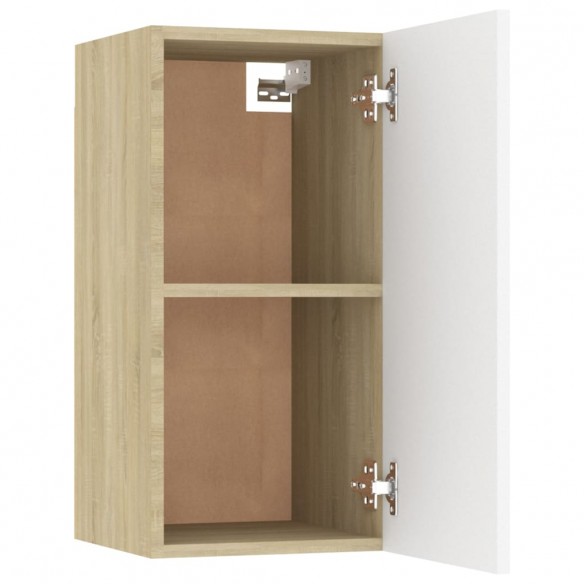 Meubles TV 2 pcs Blanc et chêne sonoma 30,5x30x60 cm Aggloméré