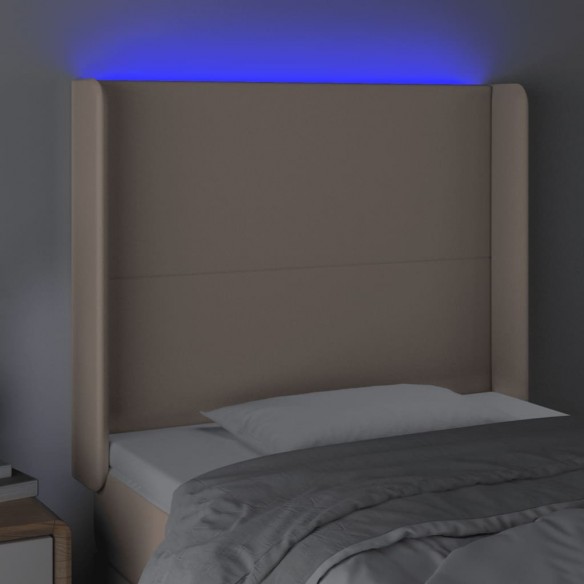 Tête de lit à LED Cappuccino 93x16x118/128 cm Similicuir