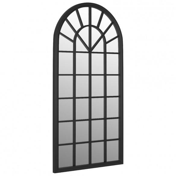 Miroir de jardin Noir 90x45 cm Fer pour utilisation extérieure