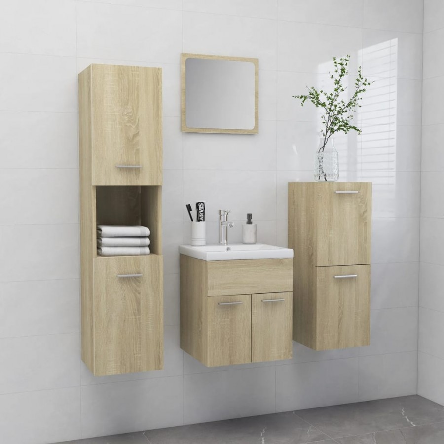 Ensemble de meubles de salle de bain Chêne sonoma Aggloméré