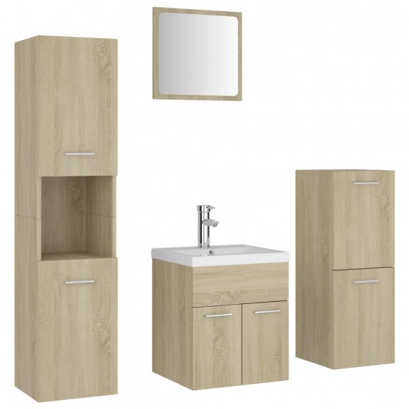 Ensemble de meubles de salle de bain Chêne sonoma Aggloméré