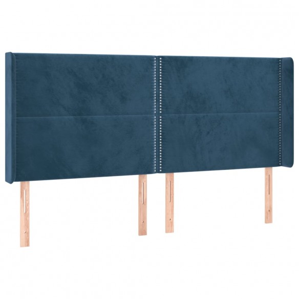 Cadre de lit matelas et LED Bleu foncé 180x200 cm