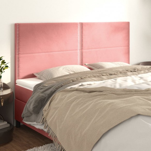 Têtes de lit 4 pcs Rose 80x5x78/88 cm Velours