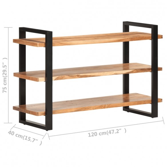 Buffet avec 3 étagères 120x40x75 cm Bois d'acacia massif