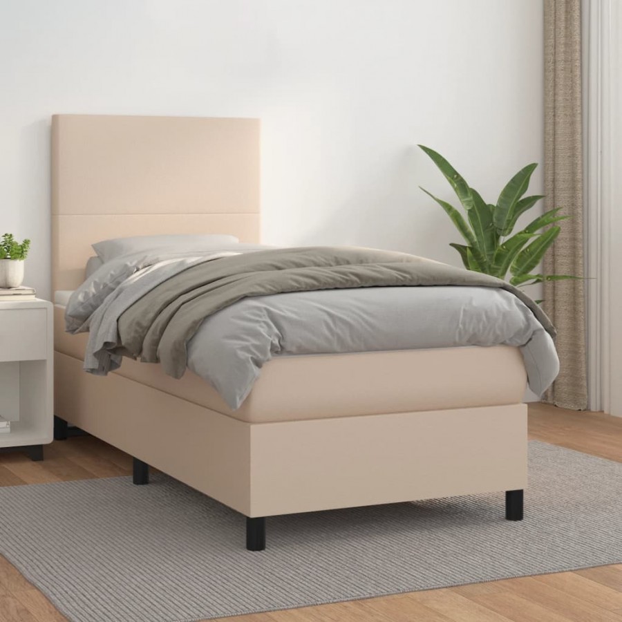 Sommier à lattes de lit avec matelas Cappuccino 80x200 cm