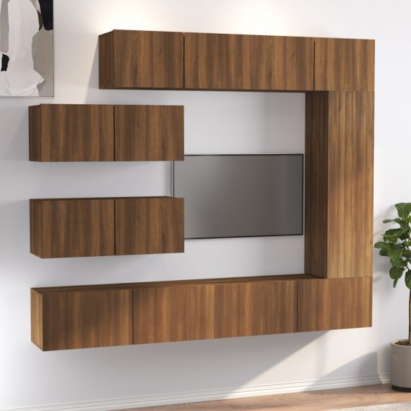 Ensemble de meubles TV 7 pcs Chêne marron Bois d'ingénierie