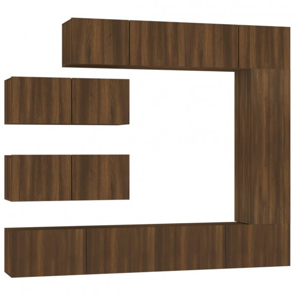 Ensemble de meubles TV 7 pcs Chêne marron Bois d'ingénierie