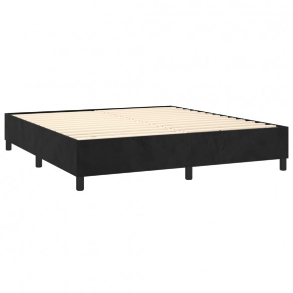 Cadre de lit matelas et LED Noir 160x200 cm Velours