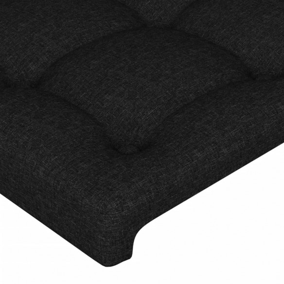 Cadre de lit avec tête de lit Noir 200x200 cm Tissu