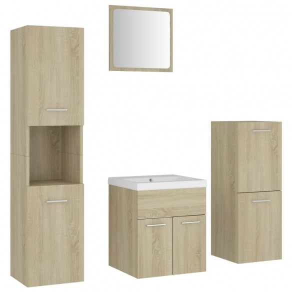 Ensemble de meubles de salle de bain Chêne sonoma Aggloméré