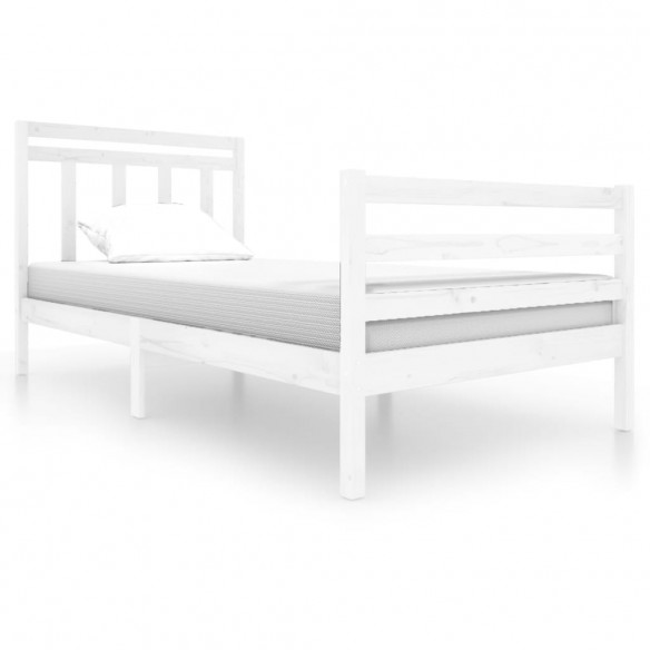 Cadre de lit Blanc Bois massif 100x200 cm