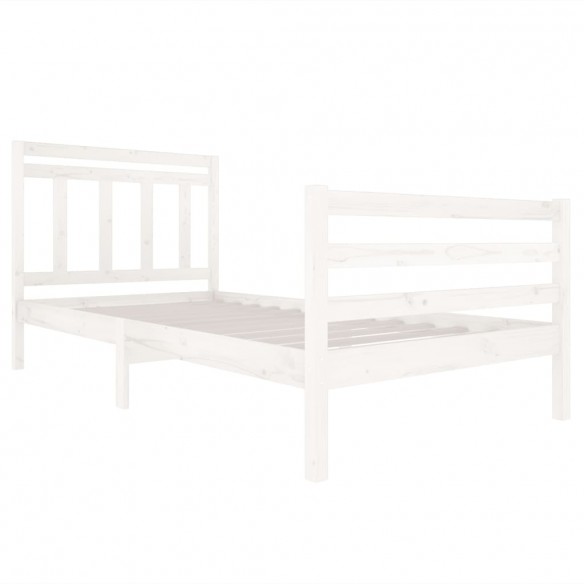 Cadre de lit Blanc Bois massif 100x200 cm