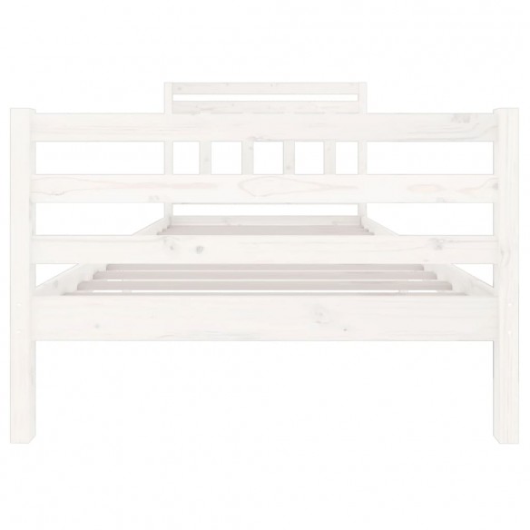 Cadre de lit Blanc Bois massif 100x200 cm