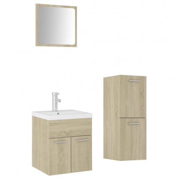 Ensemble de meubles de salle de bain Chêne sonoma Aggloméré