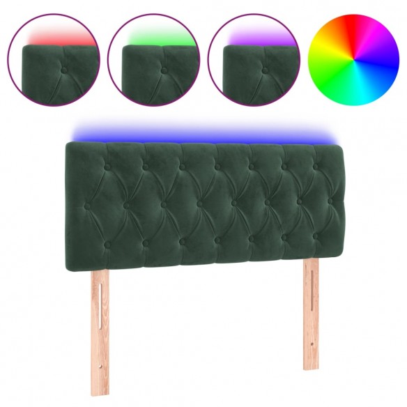 Tête de lit à LED Vert foncé 100x7x78/88 cm Velours