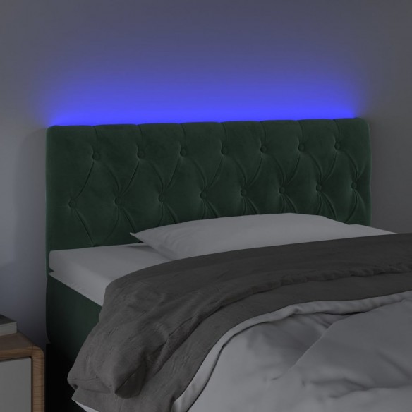 Tête de lit à LED Vert foncé 100x7x78/88 cm Velours