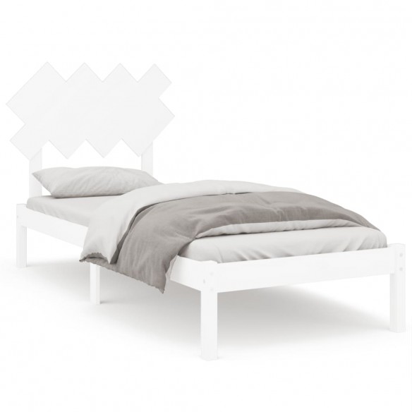 Cadre de lit Blanc 90x190 cm Simple Bois massif