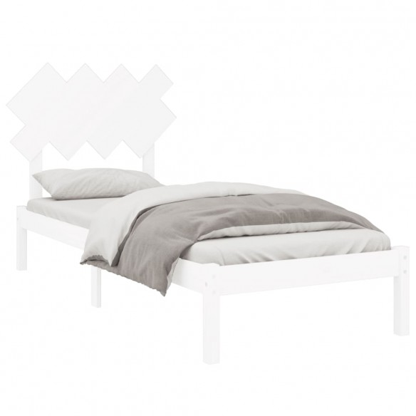 Cadre de lit Blanc 90x190 cm Simple Bois massif