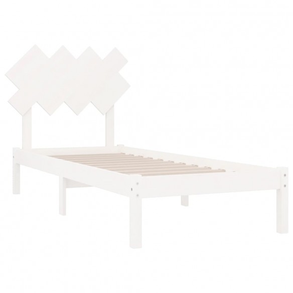 Cadre de lit Blanc 90x190 cm Simple Bois massif