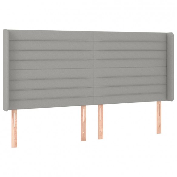 Cadre de lit matelas LED Gris clair 180x200 cm Tissu