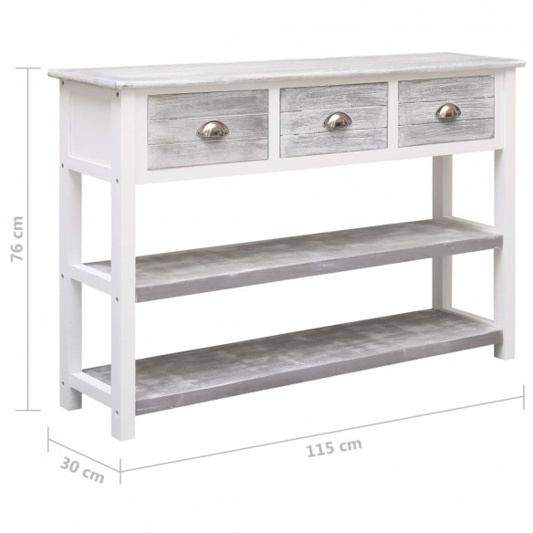 Buffet Antique Gris 115x30x76 cm Bois