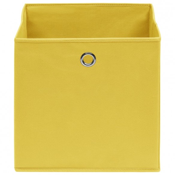 Boîtes de rangement 4 pcs Tissu intissé 28x28x28 cm Jaune