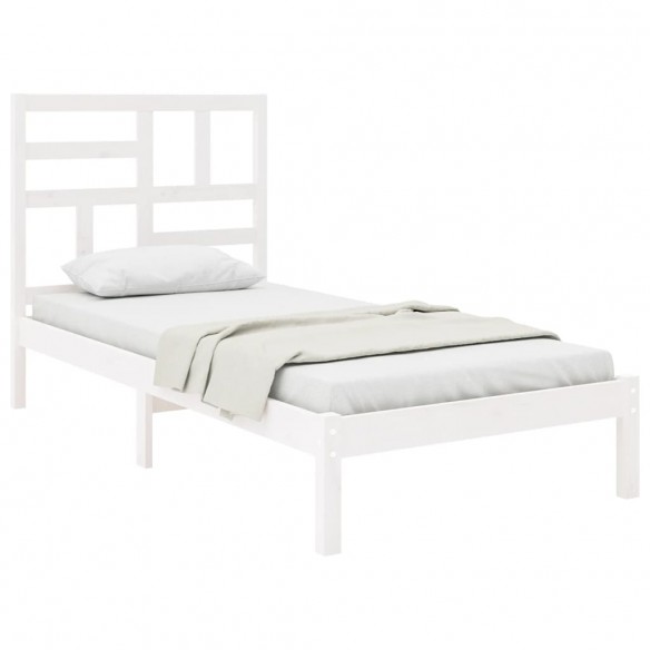 Cadre de lit Blanc Bois massif 90x190 cm Simple