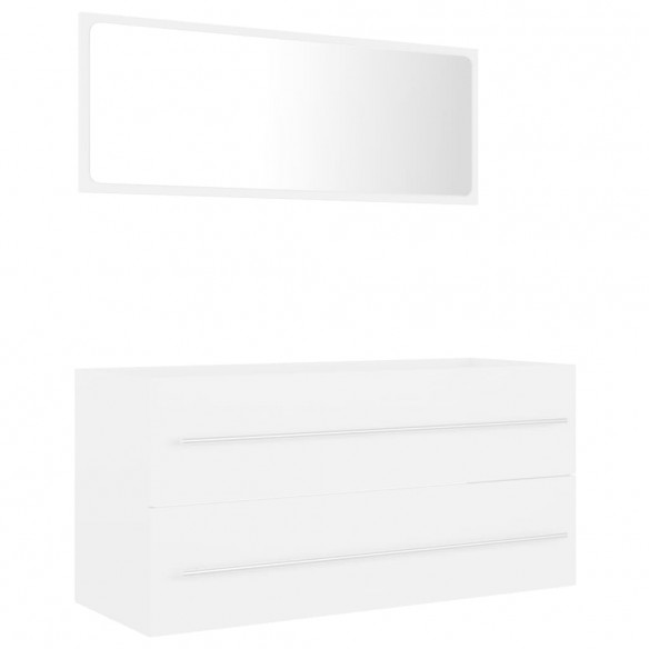 Ensemble de meubles de salle de bain 2 pcs Blanc Aggloméré