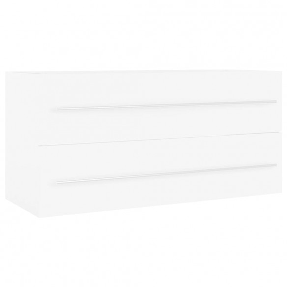 Ensemble de meubles de salle de bain 2 pcs Blanc Aggloméré